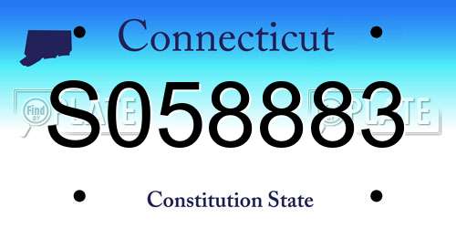 S058883 Connecticut License Plate