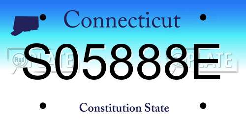 S05888E Connecticut License Plate