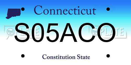 S05ACO Connecticut License Plate