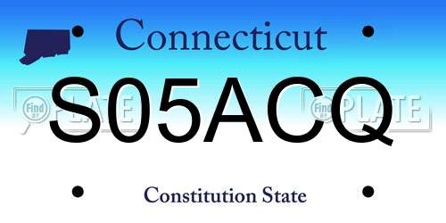 S05ACQ Connecticut License Plate