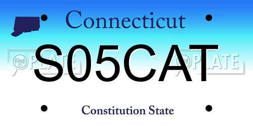 S05CAT Connecticut License Plate