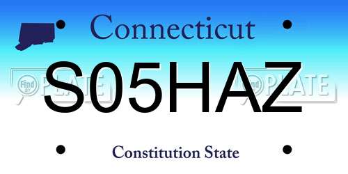 S05HAZ Connecticut License Plate