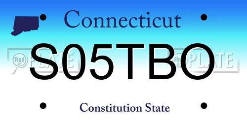 S05TBO Connecticut License Plate