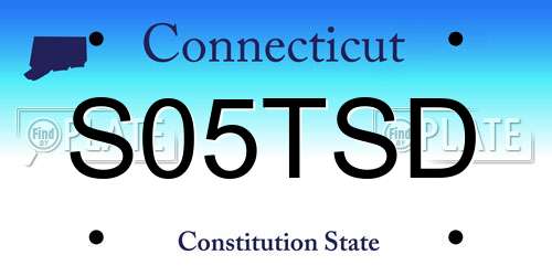 S05TSD Connecticut License Plate