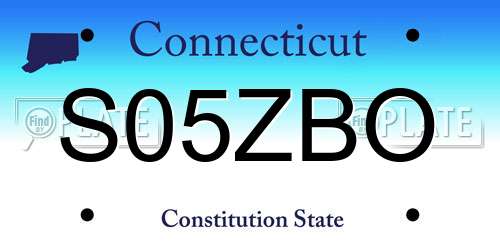 S05ZBO Connecticut License Plate