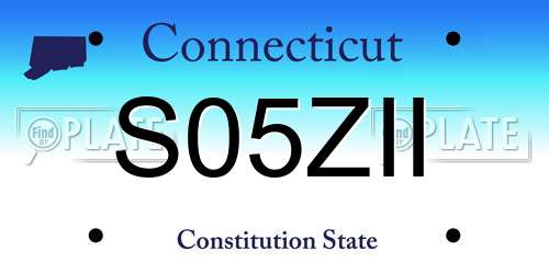 S05ZII Connecticut License Plate