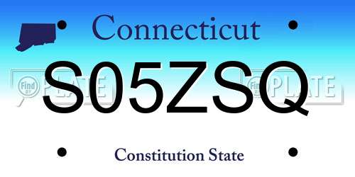 S05ZSQ Connecticut License Plate