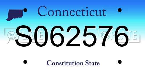 S062576 Connecticut License Plate