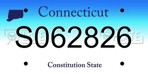 S062826 Connecticut License Plate