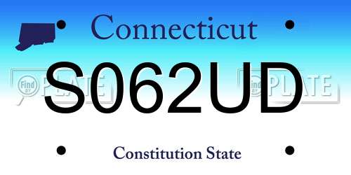 S062UD Connecticut License Plate