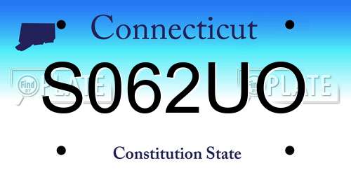 S062UO Connecticut License Plate