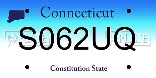 S062UQ Connecticut License Plate