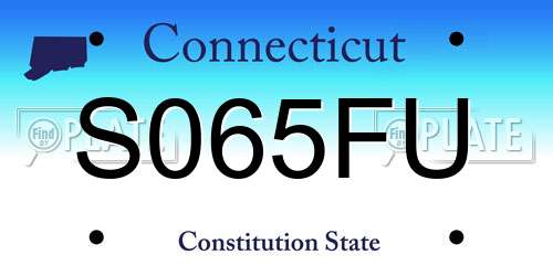 S065FU Connecticut License Plate