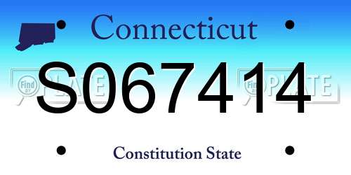 S067414 Connecticut License Plate
