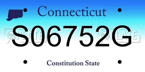 S06752G Connecticut License Plate