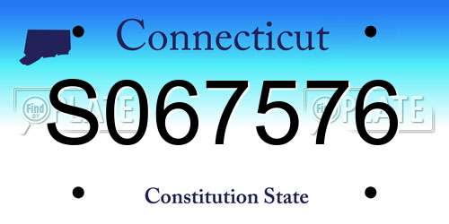 S067576 Connecticut License Plate