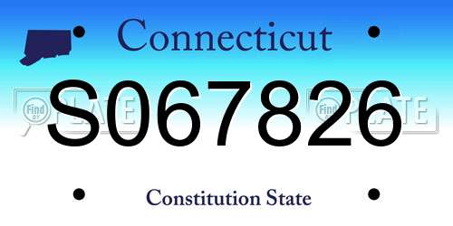 S067826 Connecticut License Plate