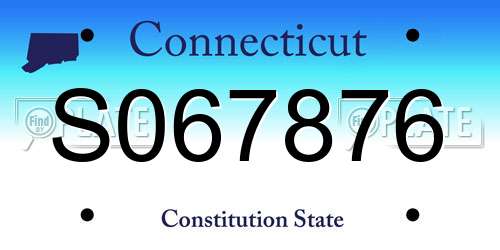 S067876 Connecticut License Plate