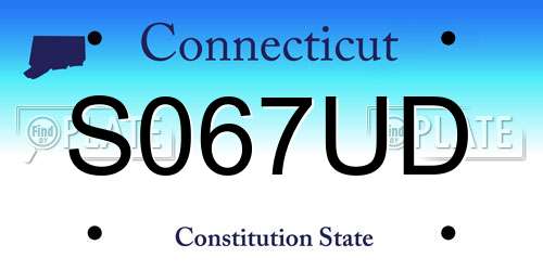 S067UD Connecticut License Plate