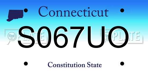 S067UO Connecticut License Plate