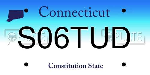 S06TUD Connecticut License Plate