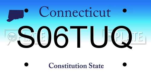 S06TUQ Connecticut License Plate