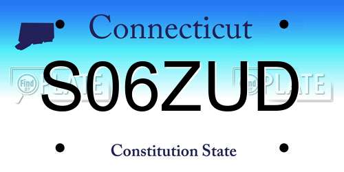 S06ZUD Connecticut License Plate