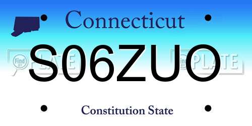 S06ZUO Connecticut License Plate