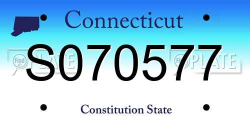 S070577 Connecticut License Plate