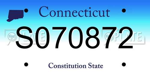 S070872 Connecticut License Plate