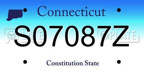 S07087Z Connecticut License Plate