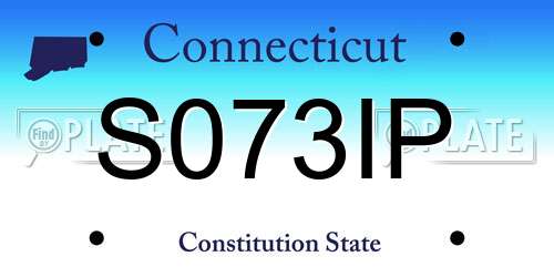 S073IP Connecticut License Plate