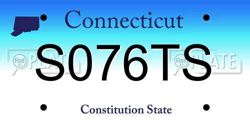 S076TS Connecticut License Plate