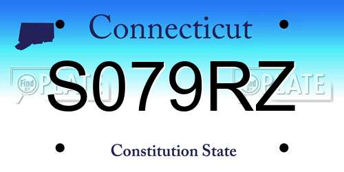 S079RZ Connecticut License Plate