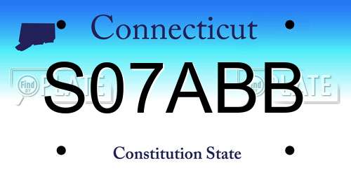 S07ABB Connecticut License Plate