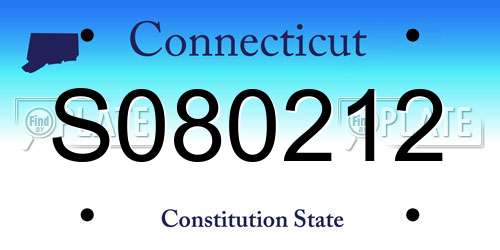 S080212 Connecticut License Plate