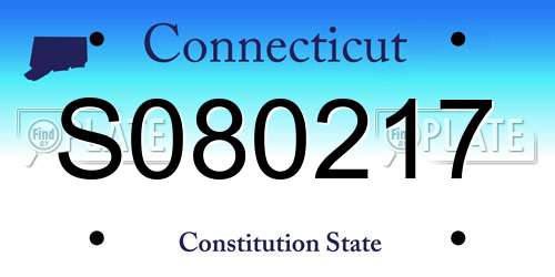 S080217 Connecticut License Plate