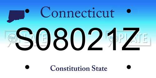 S08021Z Connecticut License Plate