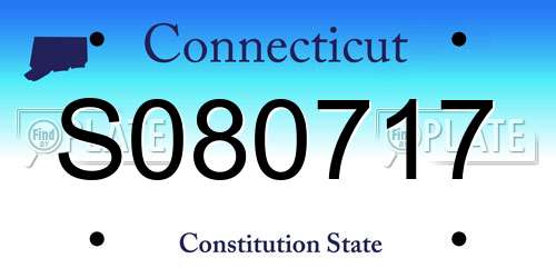 S080717 Connecticut License Plate
