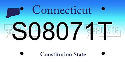 S08071T Connecticut License Plate