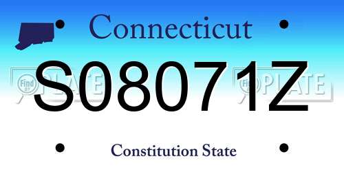S08071Z Connecticut License Plate