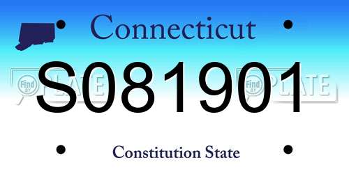 S081901 Connecticut License Plate