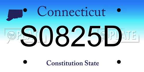 S0825D Connecticut License Plate