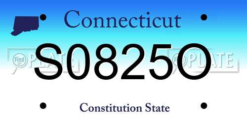 S0825O Connecticut License Plate