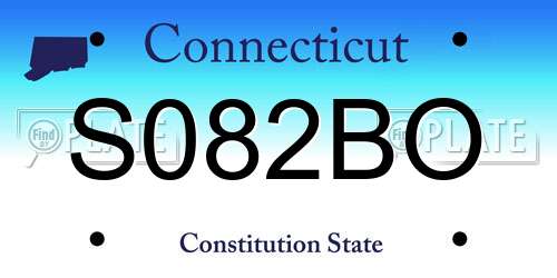 S082BO Connecticut License Plate