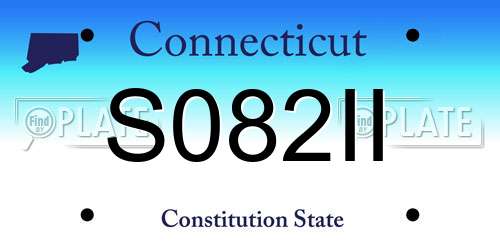 S082II Connecticut License Plate