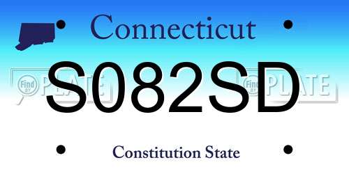 S082SD Connecticut License Plate
