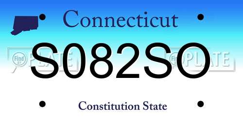 S082SO Connecticut License Plate