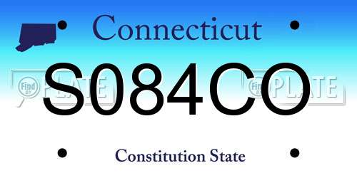 S084CO Connecticut License Plate