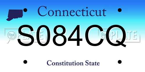 S084CQ Connecticut License Plate